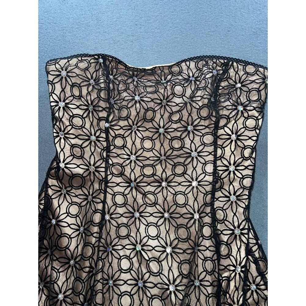 Adrianna Papell Boutique Sz 8 Black Sheer Mesh Sleeveless Cocktail Dress A008683 - Picture 10 of 11